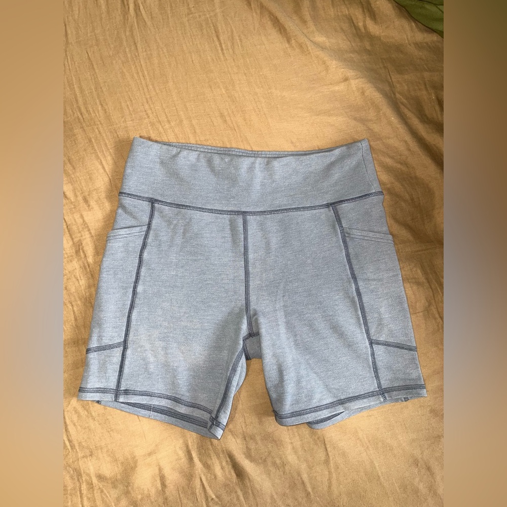 American Eagle Outfitters Gray Bike Shorts with High Waistband